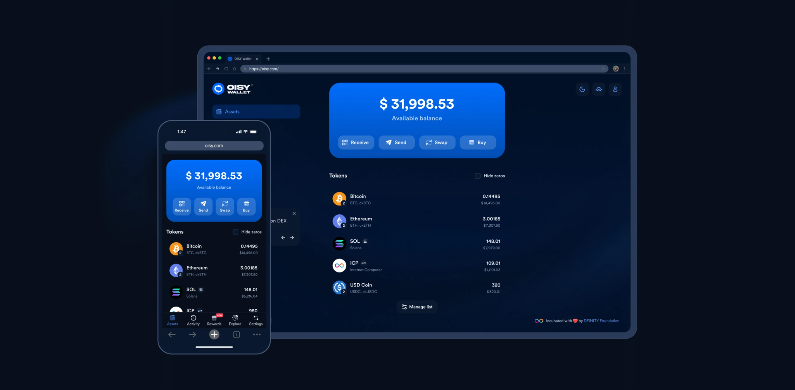 OISY Wallet — a fully on-chain digital asset wallet.
